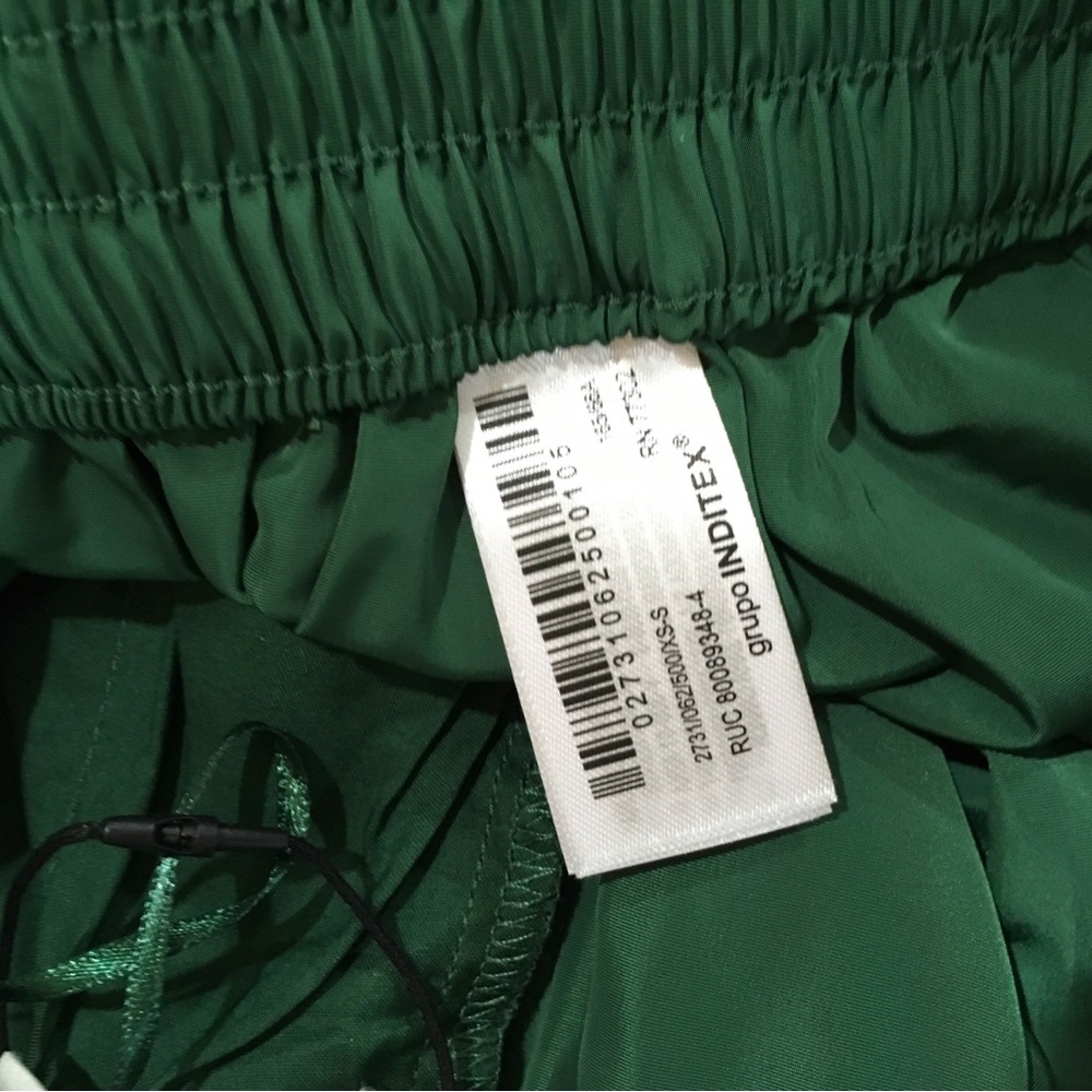 ZARA Maxi Skirt Voluminous Green Women XS-S Pull On Nylon Pocket New 2731/062 - Picture 6 of 10